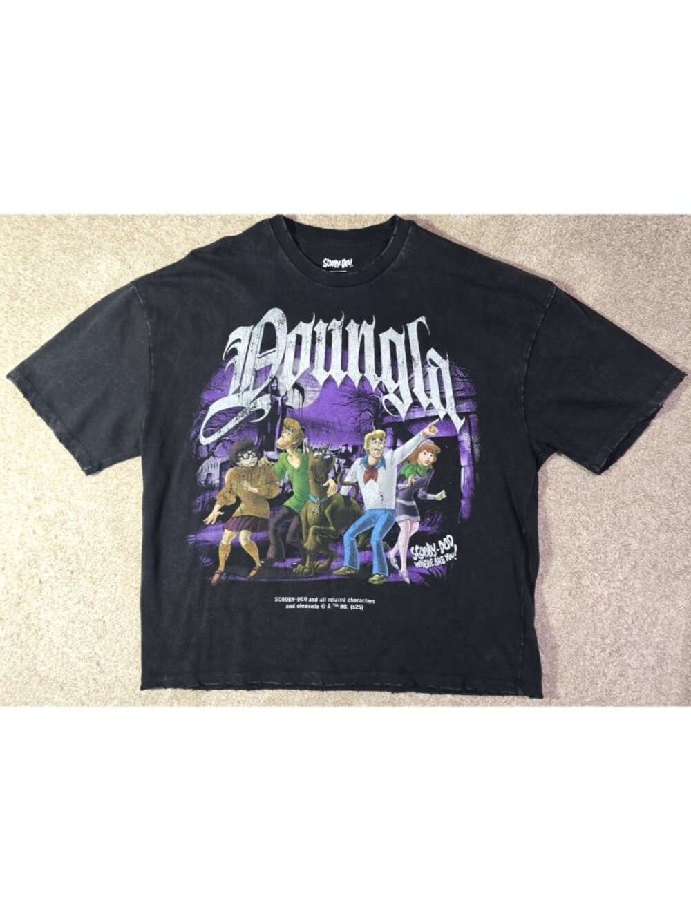 YoungLA Scooby-Doo Graphic Tee #4252 Distressed Oversized Goth Grunge Men's XL